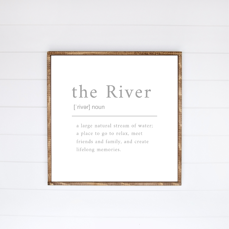 The River Definition Canvas Printed Sign