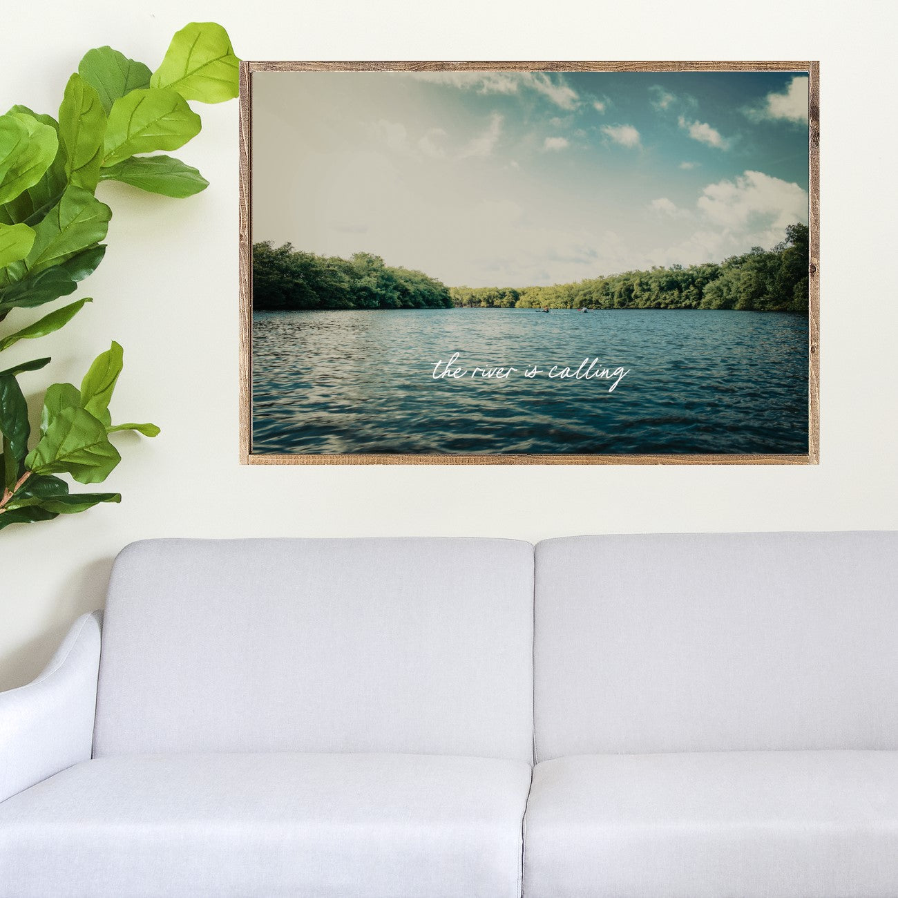 The River Is Calling Canvas Printed Sign