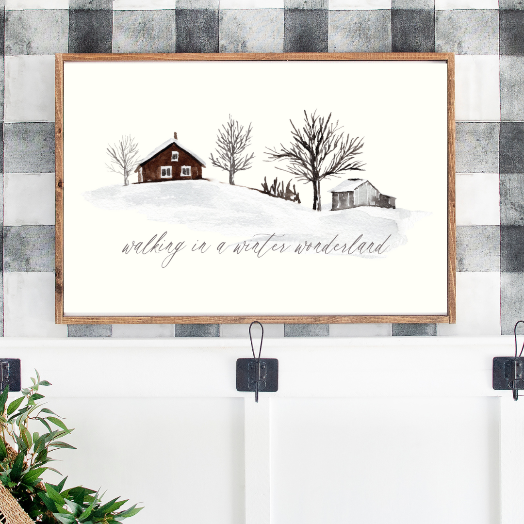 Walking In A Winter Wonderland Canvas Printed Sign