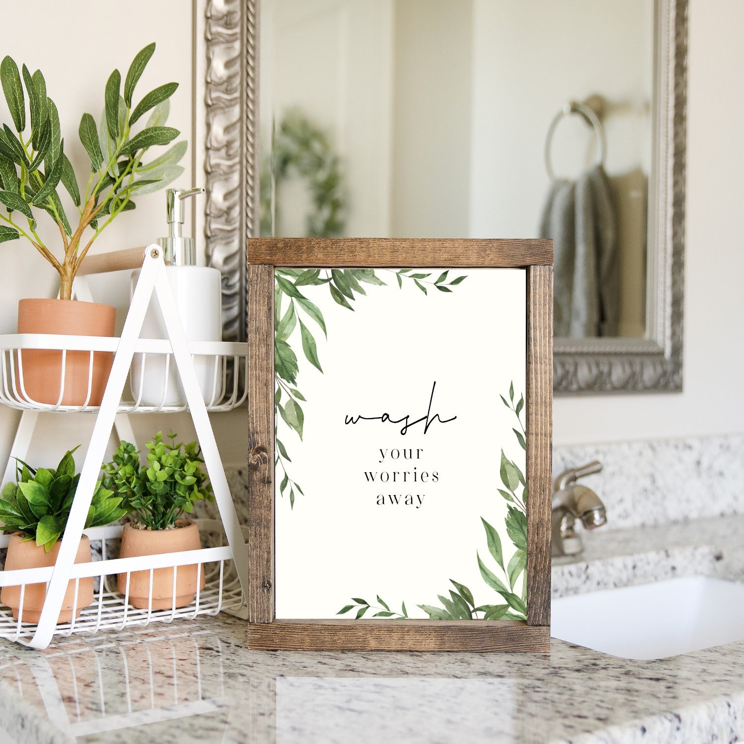 Wash Your Worries Away Canvas Printed Sign