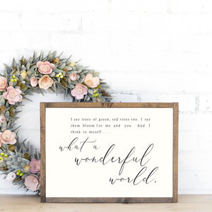 What A Wonderful World Canvas Printed Sign