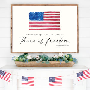 Where The Spirit Of The Lord Is, There Is Freedom Canvas Printed Sign