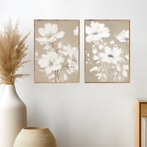 Whimsical Blooms Set of 2 Canvas Printed Signs