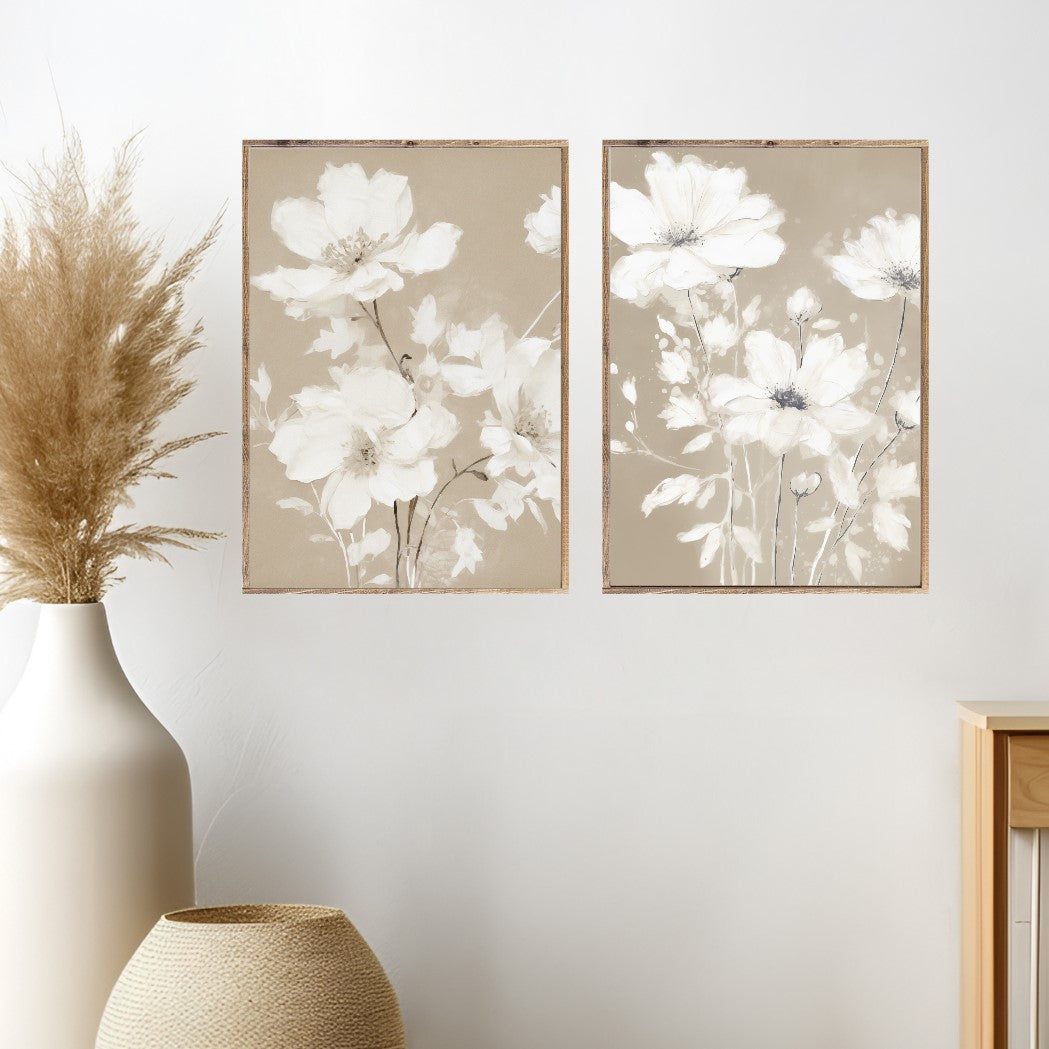 Whimsical Blooms Set of 2 Canvas Printed Signs