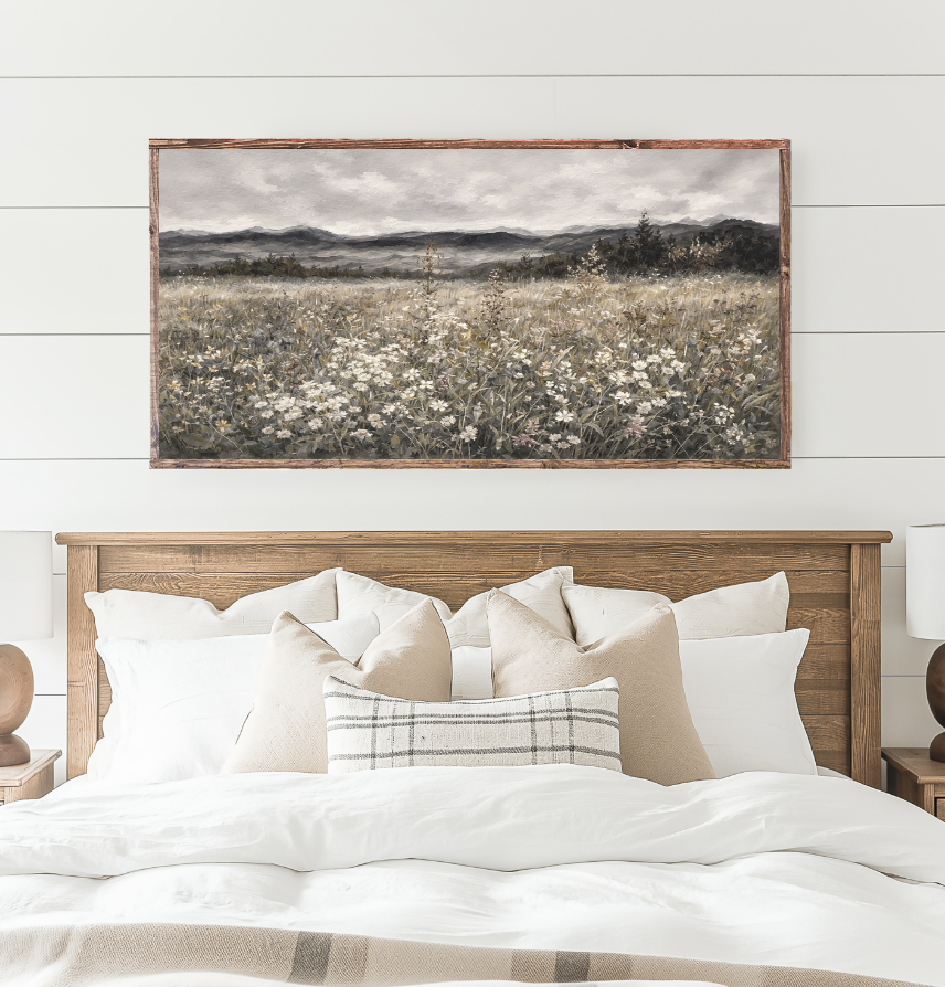 Wildflower Meadow Canvas Printed Sign