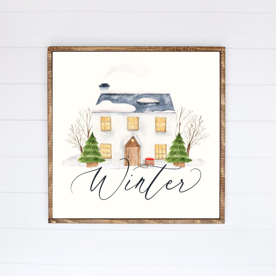 Winter Canvas Printed Sign