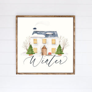Winter Canvas Printed Sign