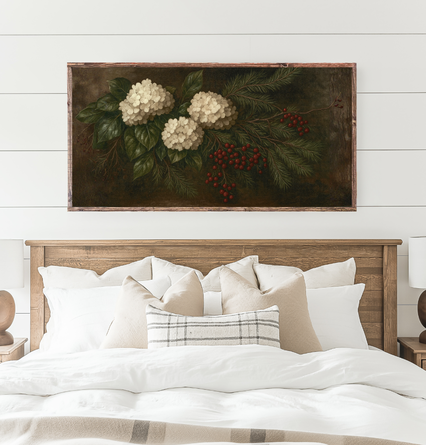 Winter's Quiet Blooms Canvas Printed Sign