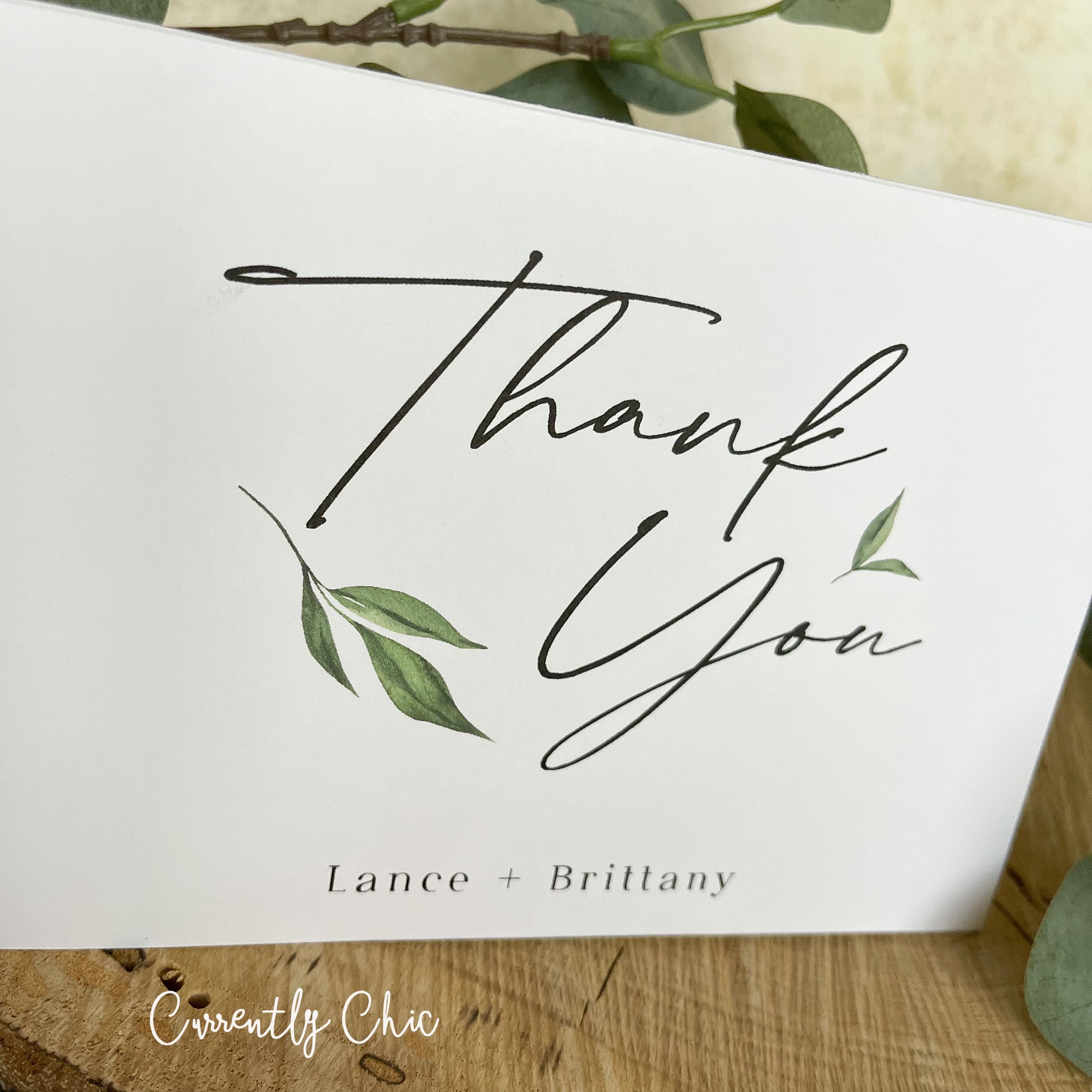 Thank You Personalized Botanical Card