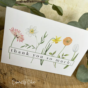 Thank You So Much Spring Flower Stems Card
