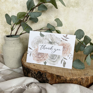 Thank You Muted Flower Bouquet Card
