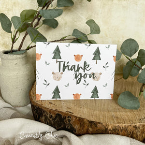 Thank You Bears And Pine Trees Card