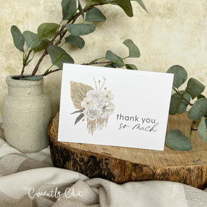 Thank You So Much Muted Flowers Pampas Bouquet Card